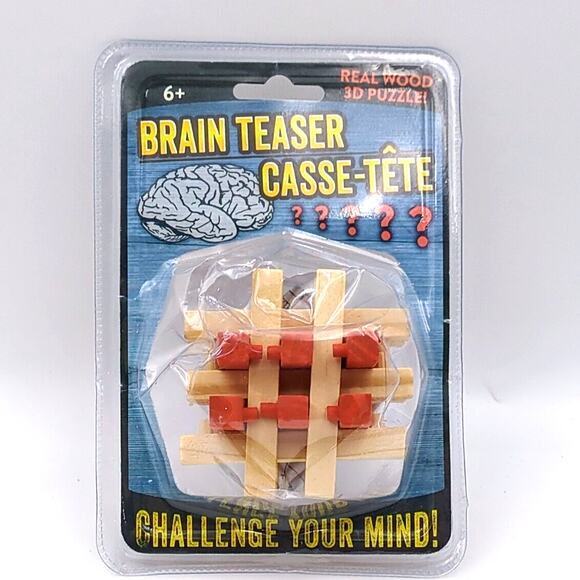 Brain Teaser Cass-tete Challenge Your Mind Real Wood 3D Puzzle New Twister - Picture 1 of 2